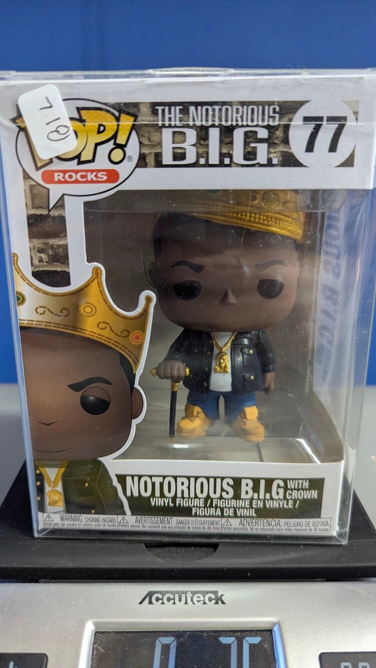 Funko Pop Rocks Notorious BIG with Crown #77 Vinyl Figure New